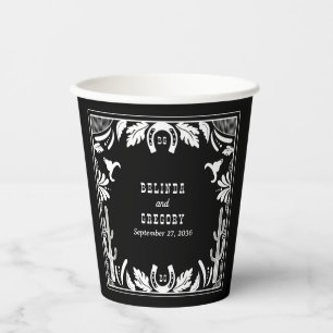 Western Country Cowboy Rustikale Hochzeit Pappbecher