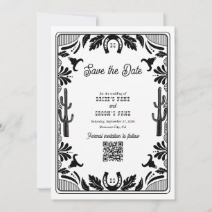 Western Country Cowboy Rustikale Hochzeit Save The Date