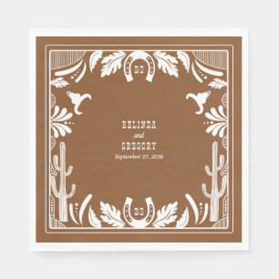 Western Country Cowboy Rustikale Hochzeit Serviette
