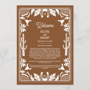 Western Country Cowboy Wedding Brown Tour Programm