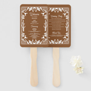 Western Country Cowboy Wedding Order of Service Fächer