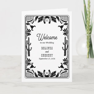 Western Country Cowboy Wedding Order of Service Programm
