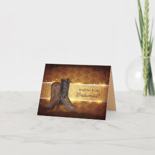 Western Country Cowboy Werden Sie meine Bridesmaid Einladung
