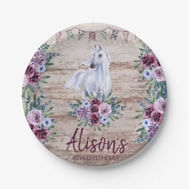 Western Country Cowgirl Rodeo Birthday Pappteller (Vorderseite)