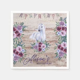 Western Country Cowgirl Rodeo Birthday Serviette
