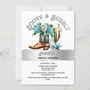 Western Country Cowgirl Stiefel aquamarine silbern Einladung