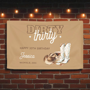Western Country Dirty Thirty 30. Geburtstagsfeier Banner