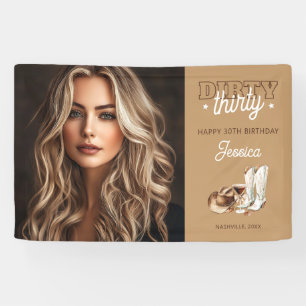 Western Country Dirty Thirty 30. Geburtstagsfoto Banner