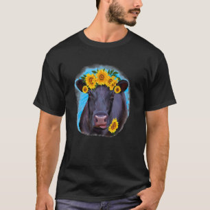 Western Country Farm Farmer Schwarze Kuh Angus Kuh T-Shirt