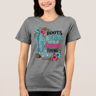 Western Country Grafik T-Shirt Tri-Blend Shirt