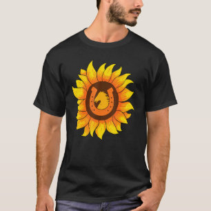 Western Country Horseshoe Rodeo Cowgirl Sonnenblum T-Shirt