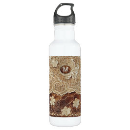 Western Country Leather n Lace Initial Edelstahlflasche