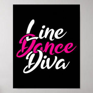 Western Country Line Tanz Diva Frauen Geschenklini Poster
