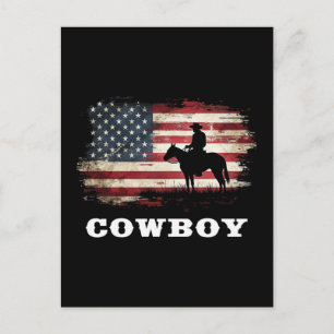 Western Country Männer Rodeo Southern Retro Cowboy Postkarte