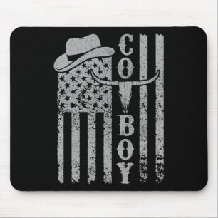 Western Country Men Teen Boy Kid Rodeo Southern Re Mousepad