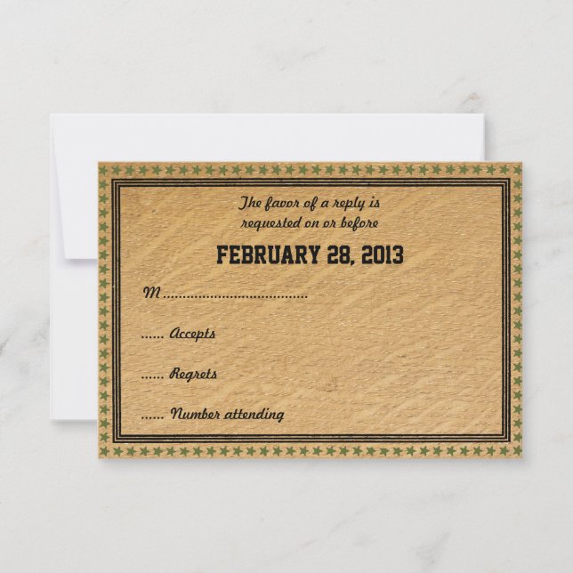 Western Country Rodeo Wedding RSVP Cards (Vorderseite)