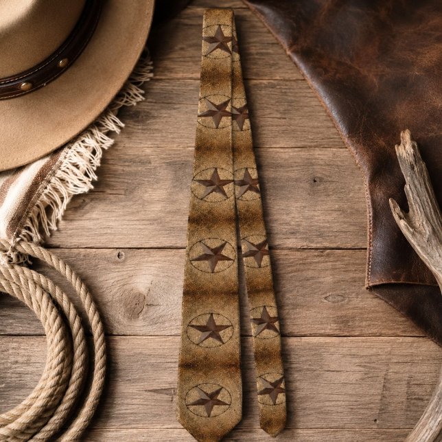 Western Country Rustic Burlap Primitive Texas Star Krawatte (Western Country Rustic Burlap Primitive Texas Star Tie)