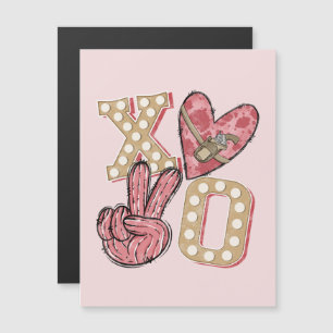 Western Country Xoxo   Hugs und Kisses Magnetkarte