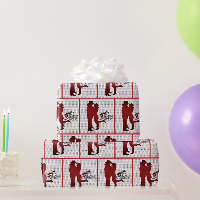 Western Couple Romantic Liebe Geschenk Wrap Geschenkpapier (Partygeschenke)