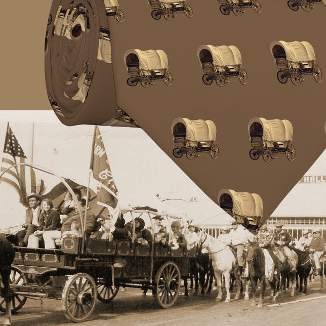 Western Covered Wagon Cowboy Trail Krawatte (Western necktie with a covered wagon)