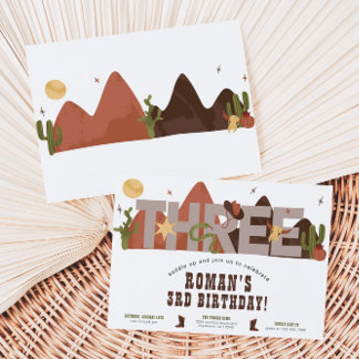 Western Cowboy 3. Geburtstag Einladung