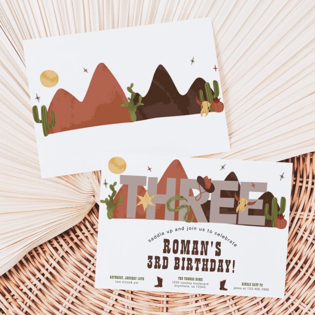 Western Cowboy 3. Geburtstag Einladung (Von Creator hochgeladen)