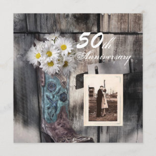 Western Cowboy 50. Hochzeitstag Einladung