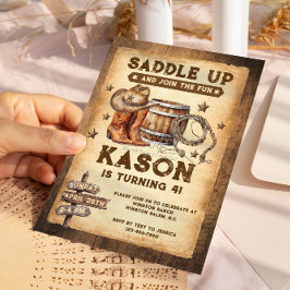 Western Cowboy auf Sattel Einladung