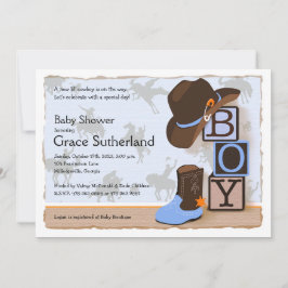Western Cowboy Baby Dusche Einladung