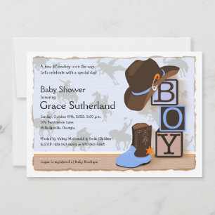 Western Cowboy Baby Dusche Einladung