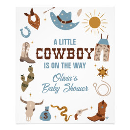 Western Cowboy Baby Duschzeichen Fotodruck