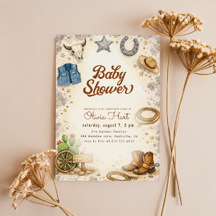 Western Cowboy-Baby-Party Einladung