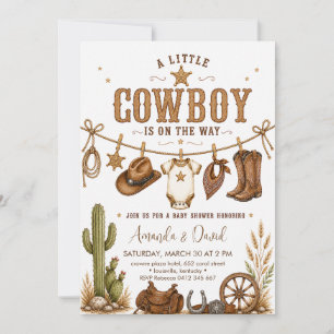 Western Cowboy Baby Shower Einladung