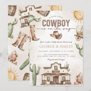 Western Cowboy Baby shower Invitation