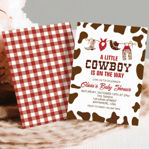 Western Cowboy Baby shower rouge Invitation