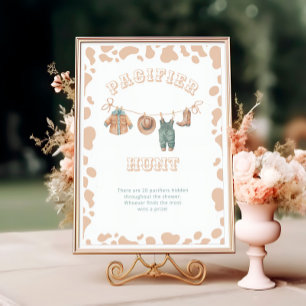 Western Cowboy Baby Shower Schnuller-Suche Poster
