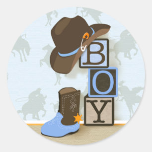 Western Cowboy Babyaufkleber Runder Aufkleber
