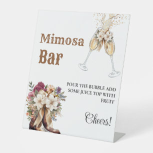 Western Cowboy Bachelorette Mimosa Bar Table Sign Sockelschild