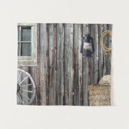 Western Cowboy Barn Tapestry Wandteppich