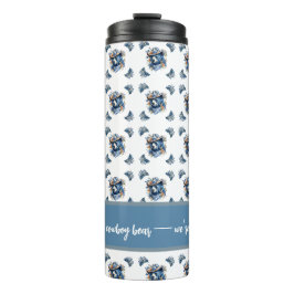 Western Cowboy Bear - Blue Bear with Floral Bandan Thermosbecher