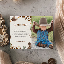 Western Cowboy Birthday Party Foto Dankeskarte