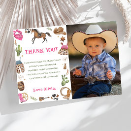 Western Cowboy Birthday Party Foto Dankeskarte