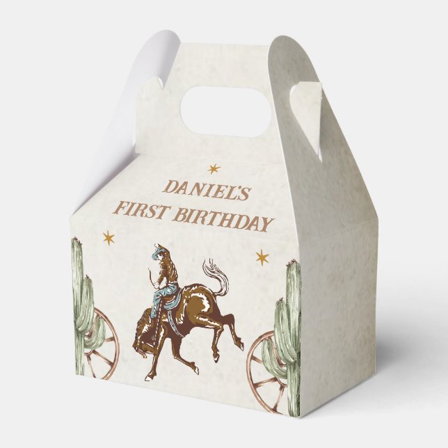 Western Cowboy Birthday Party Gefälligkeitsbox Geschenkschachtel (Vorderseite)