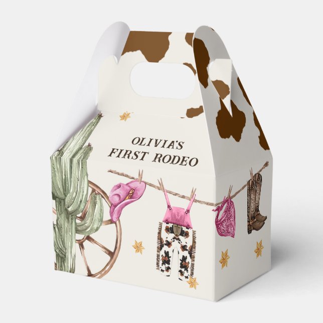 Western Cowboy Birthday Party Gefälligkeitsbox Geschenkschachtel (Vorderseite)