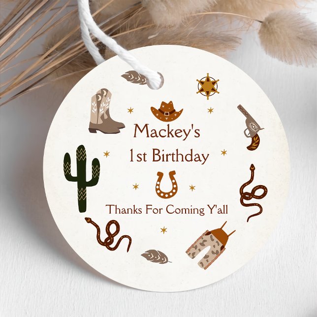 Western Cowboy Birthday Party Geschenkanhänger (Von Creator hochgeladen)