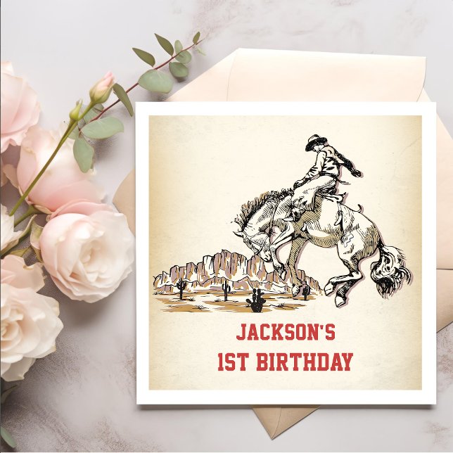 Western Cowboy Birthday Party Napkins Serviette (Von Creator hochgeladen)