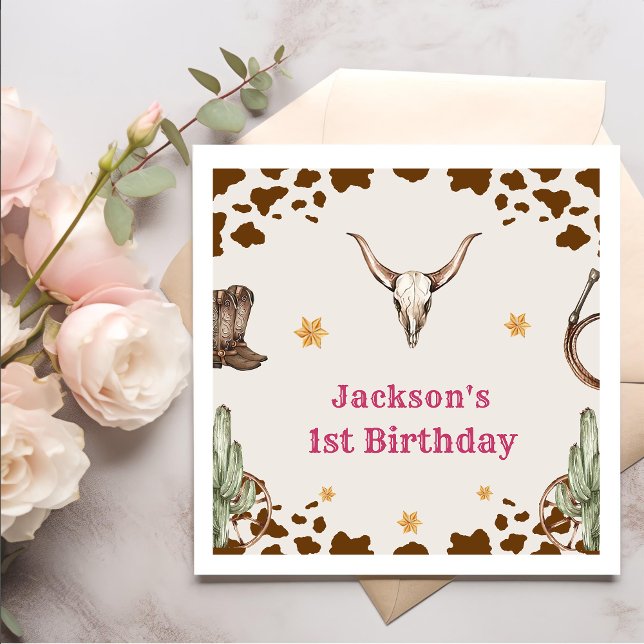 Western Cowboy Birthday Party Napkins Serviette (Von Creator hochgeladen)