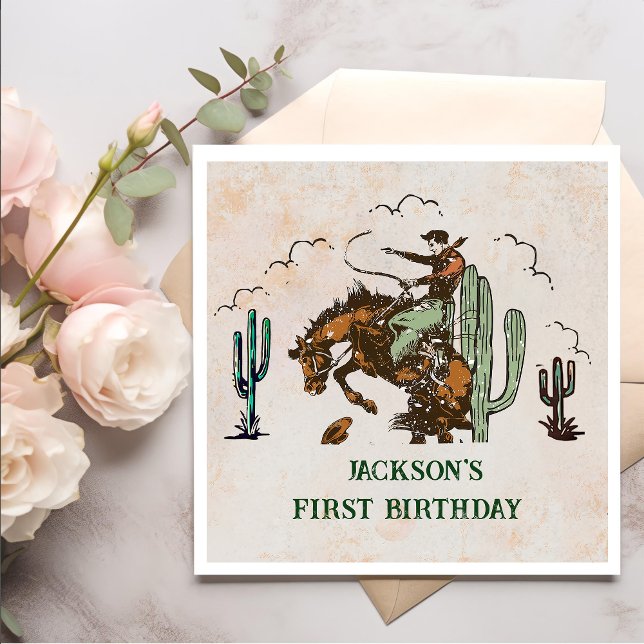 Western Cowboy Birthday Party Napkins Serviette (Von Creator hochgeladen)