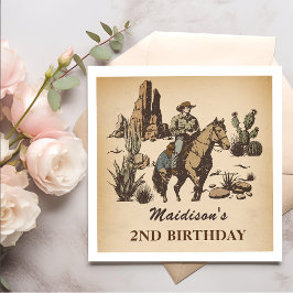Western Cowboy Birthday Party Napkins Serviette
