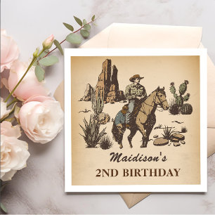 Western Cowboy Birthday Party Napkins Serviette